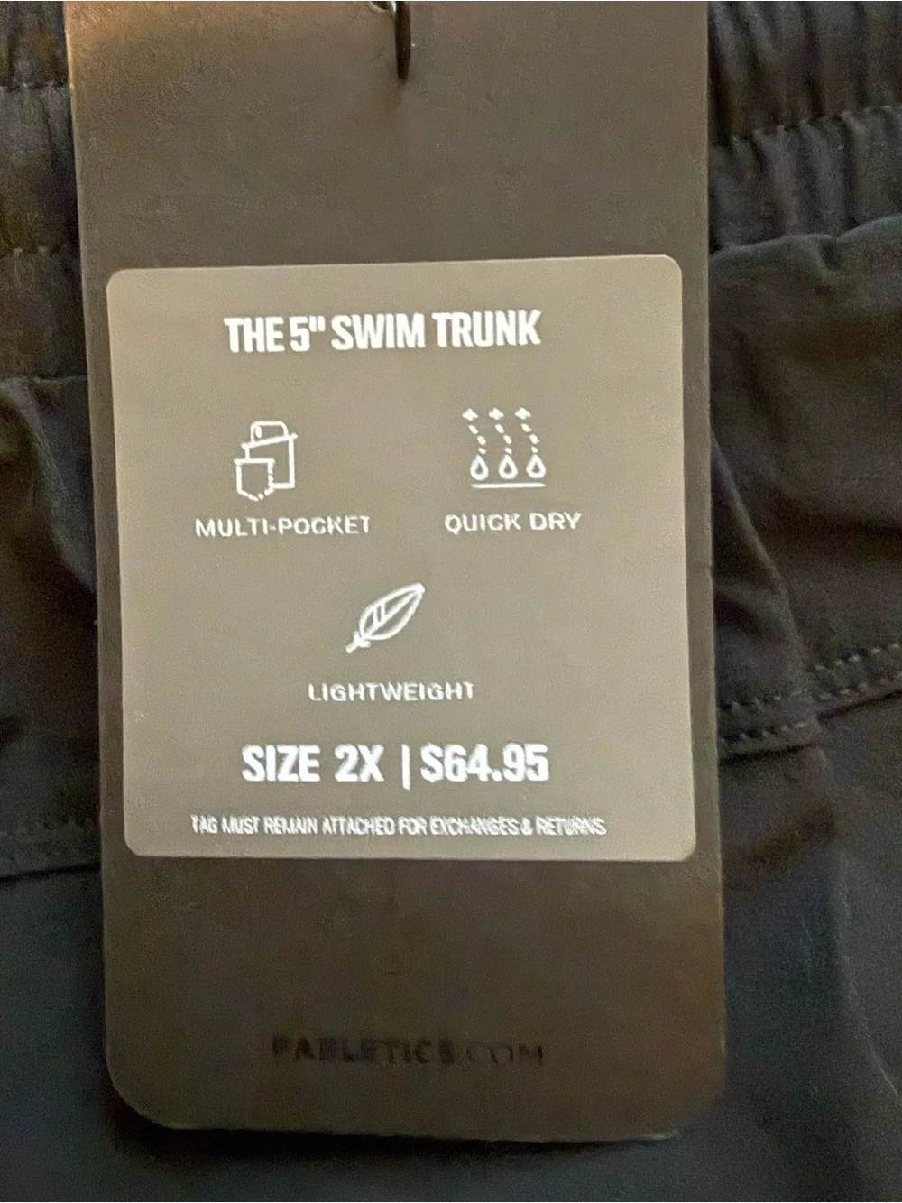 Fabletics Men's Black Swim Trunks with Drawstring